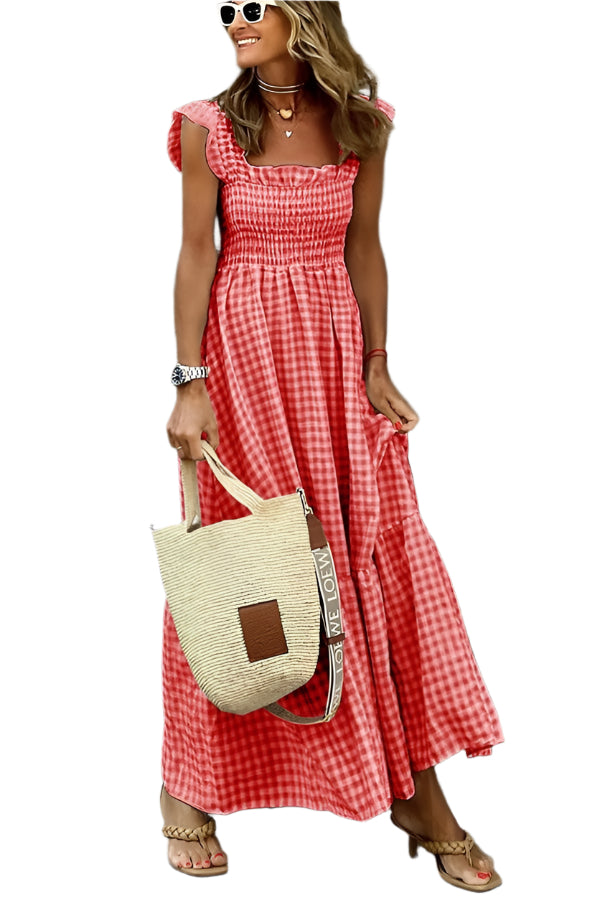 Ramona – Stylish Checkered Maxi Dress