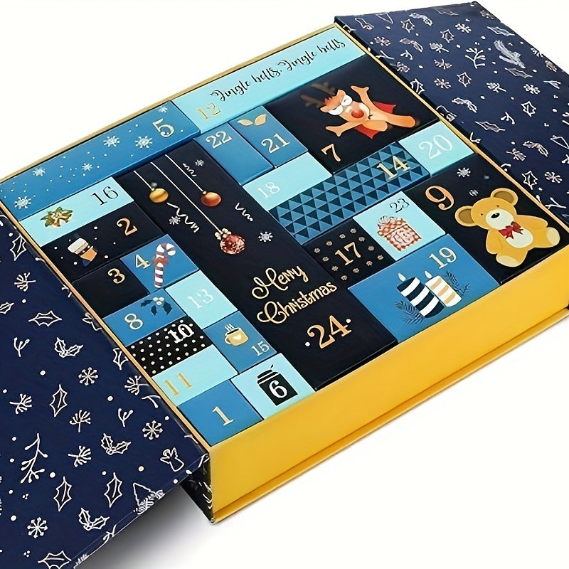 DIYアドベントカレンダーセット - 蓋付きの紙箱24個と、ギフトや工作用の様々なアクセサリー