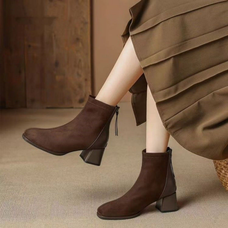 Anya – Chic Back-Zip Block Heel Boots