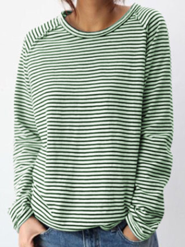 Lola - Casual slim fit shirt with striped print