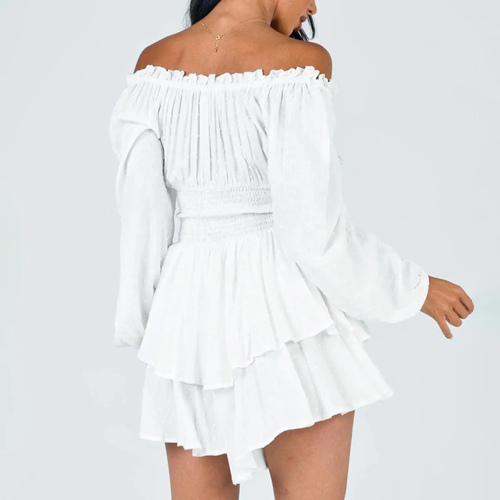 Abby - Enchanting off-the-shoulder ruffle dress