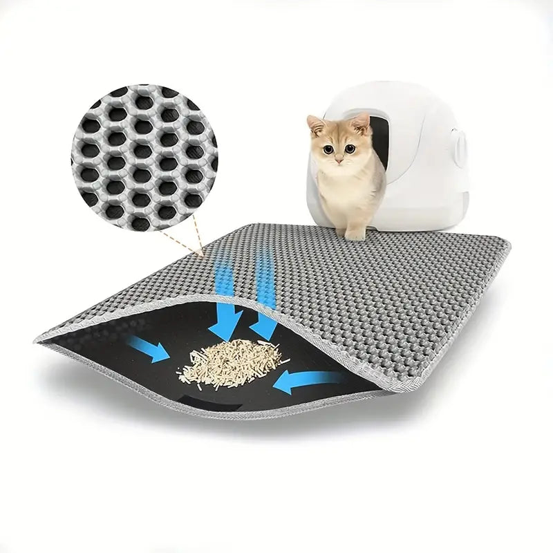 The ultimate two-layer cat litter mat