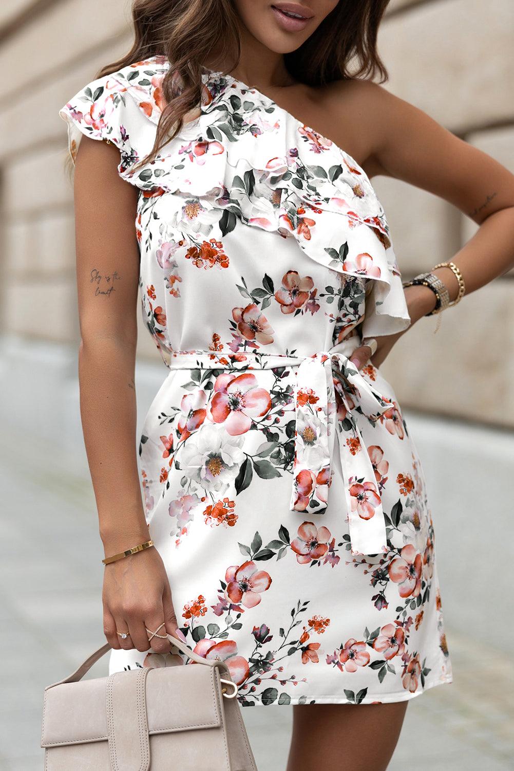 Elle - Playful midi dress with ruffled shoulders