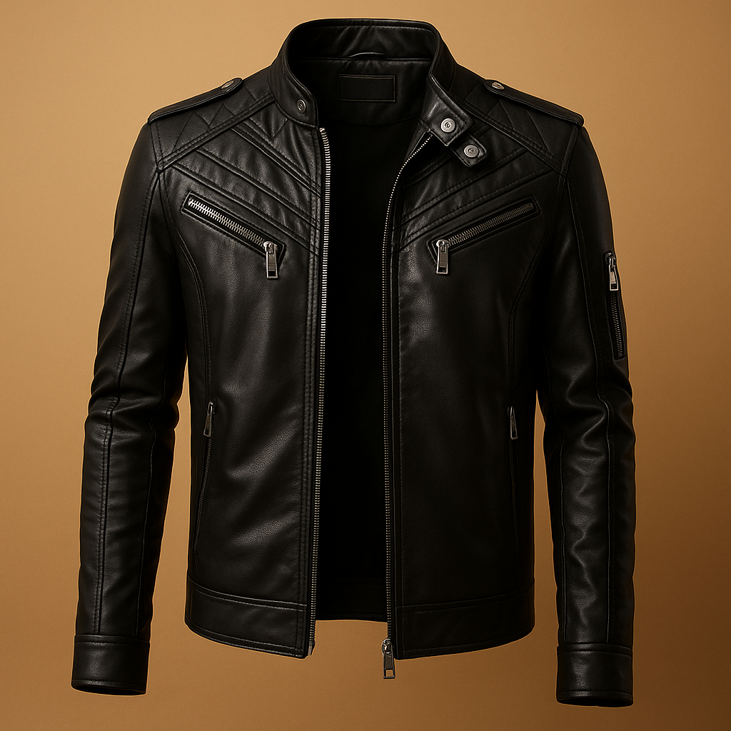 Jasper | Men's Stand Collar Padded Leather Jacket
