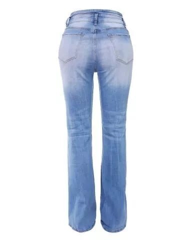 Ray - Buttoned High-Waisted Denim Pants