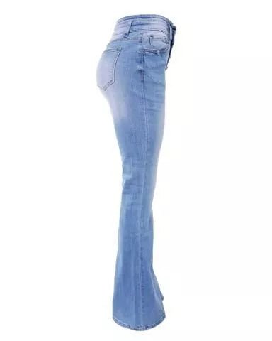Ray - Buttoned High-Waisted Denim Pants