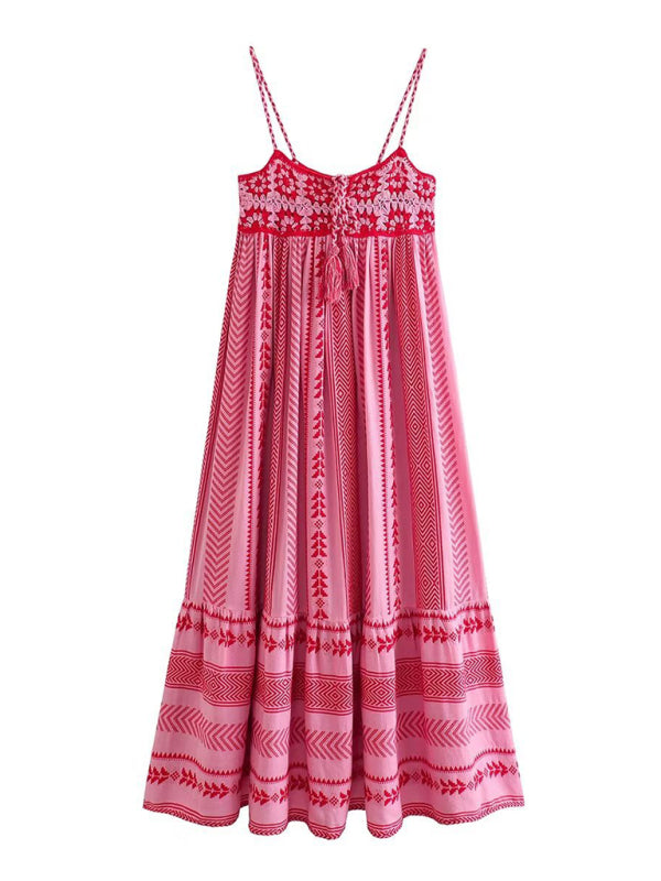 Josie - Crochet Patchwork Knit Slip Maxi Dress