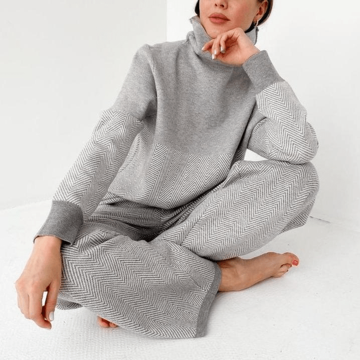 Taeko - Turtleneck sweater and wide-leg pants two-piece set