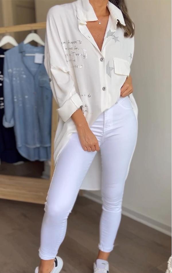 アルヴァ- スタープリント シングルブレストシャツ