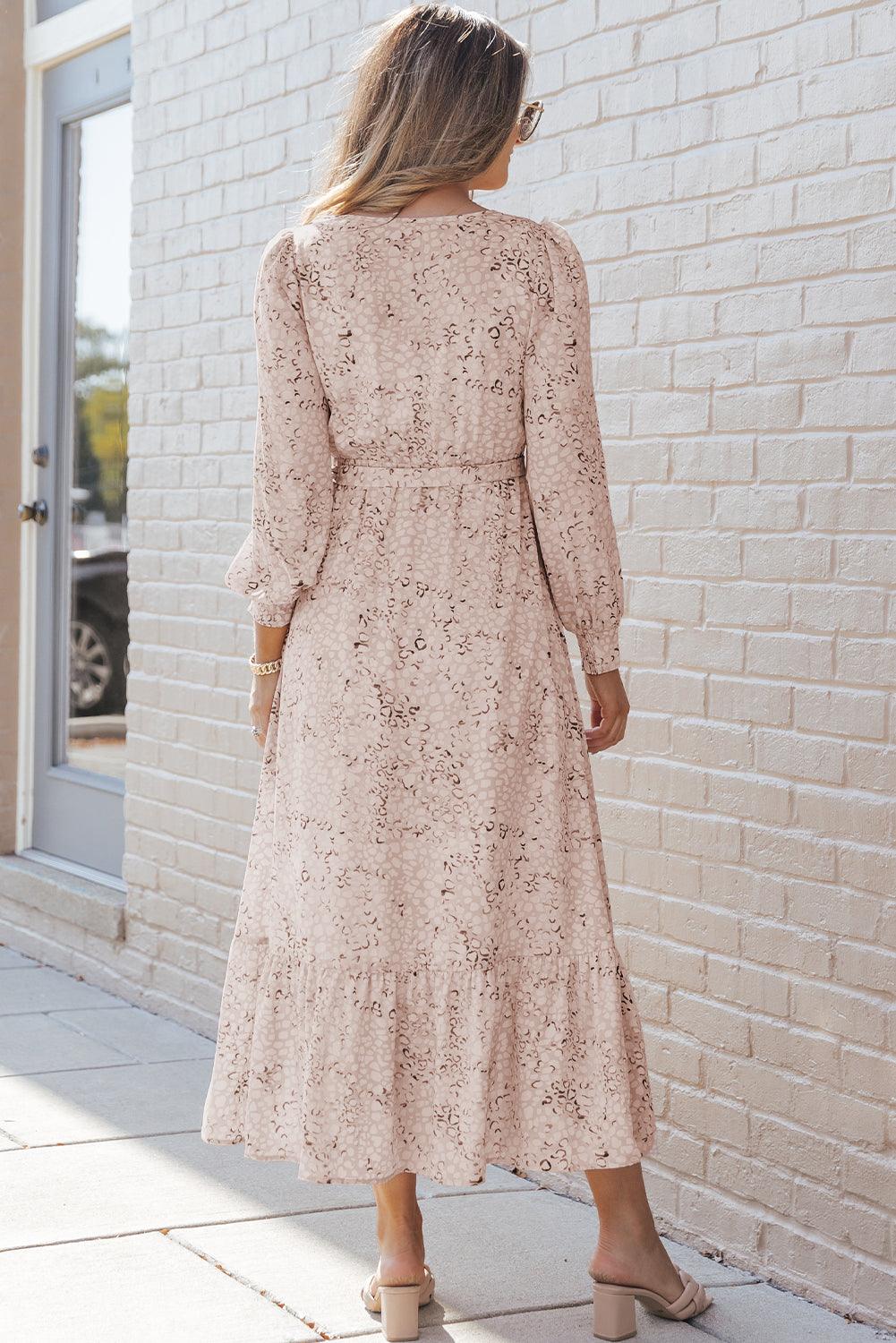 Jasmine - Leopard Print Maxi Dress with Tie Waist