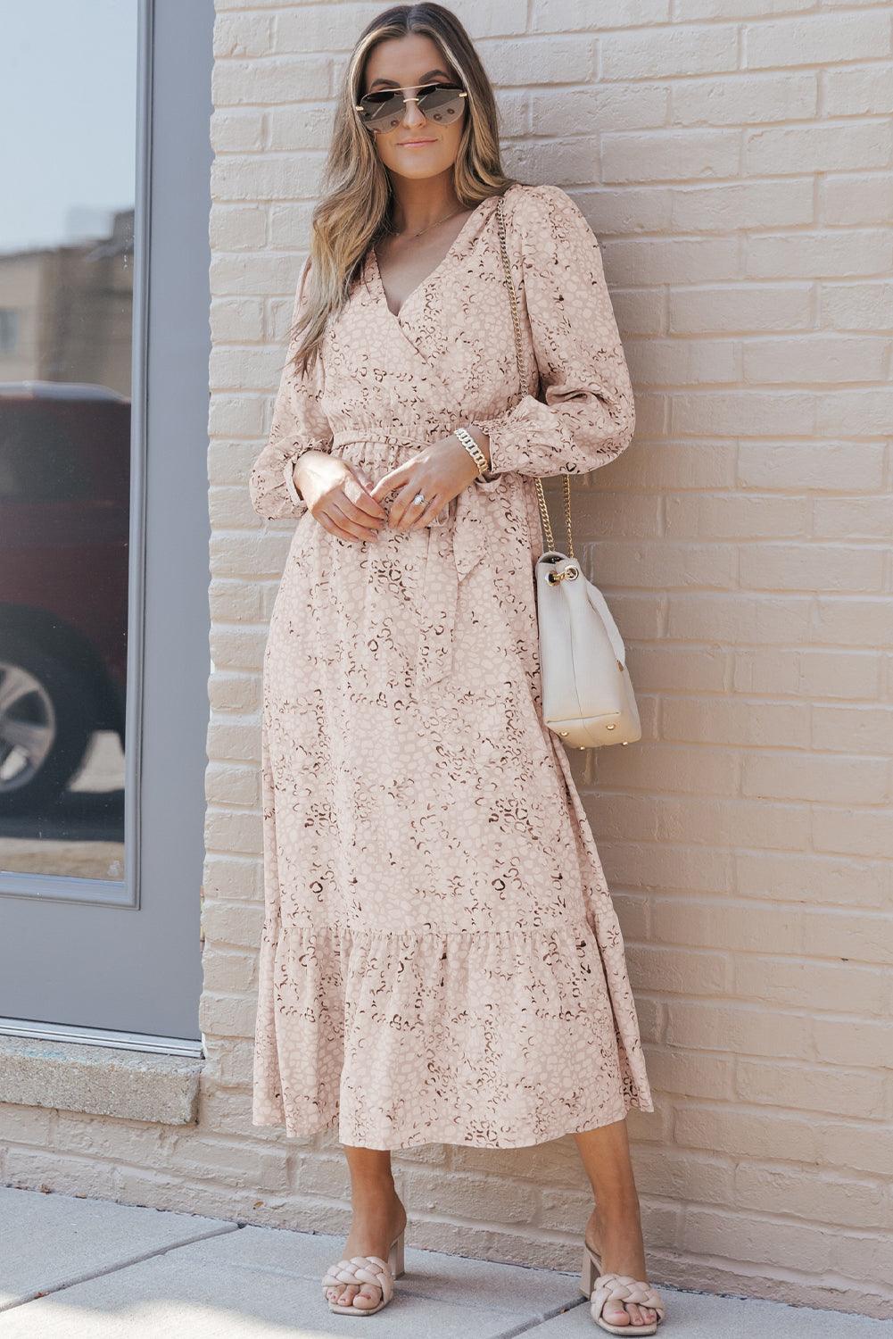 Jasmine - Leopard Print Maxi Dress with Tie Waist