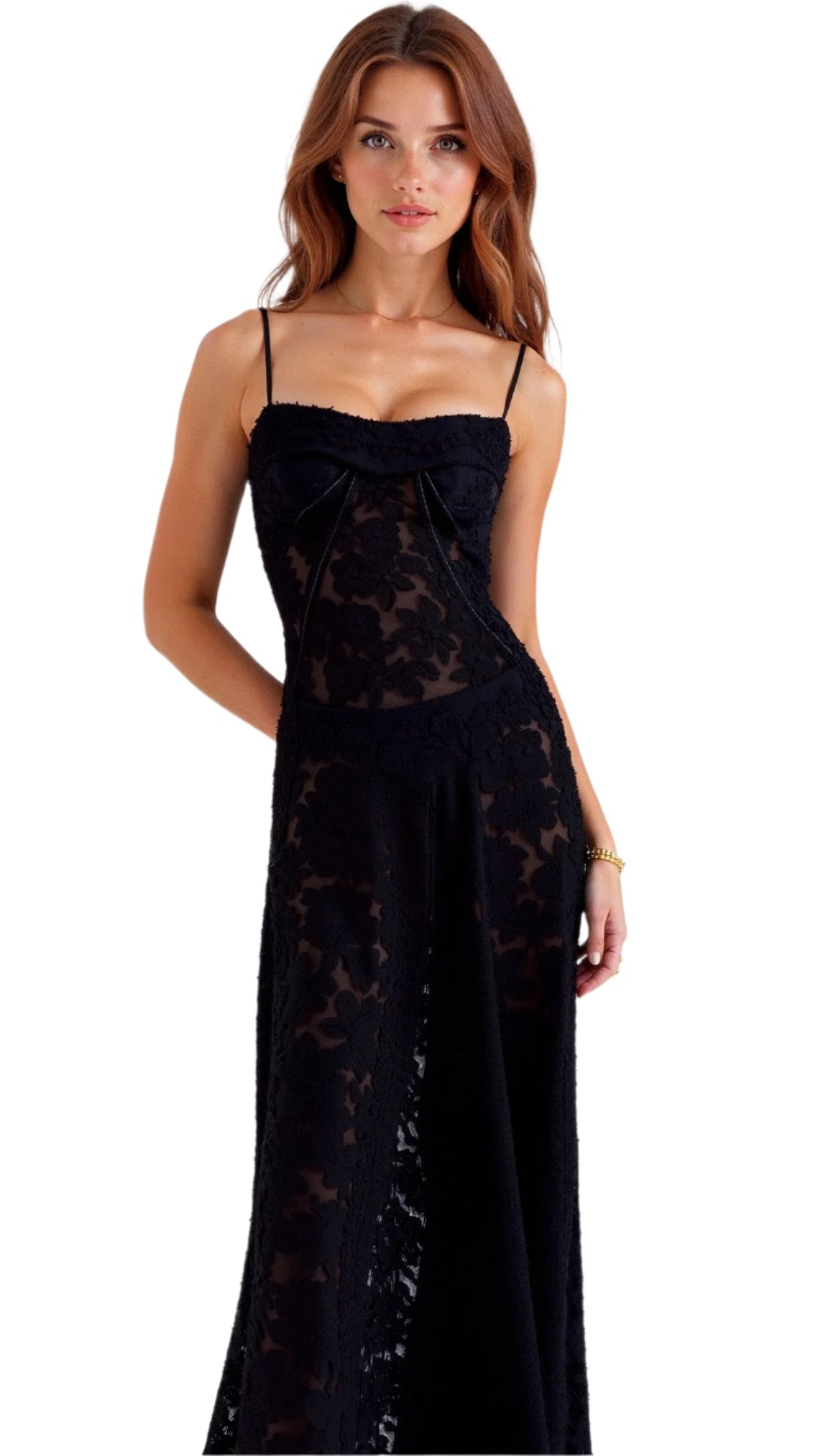 Denise – Floral Sheer Maxi Dress