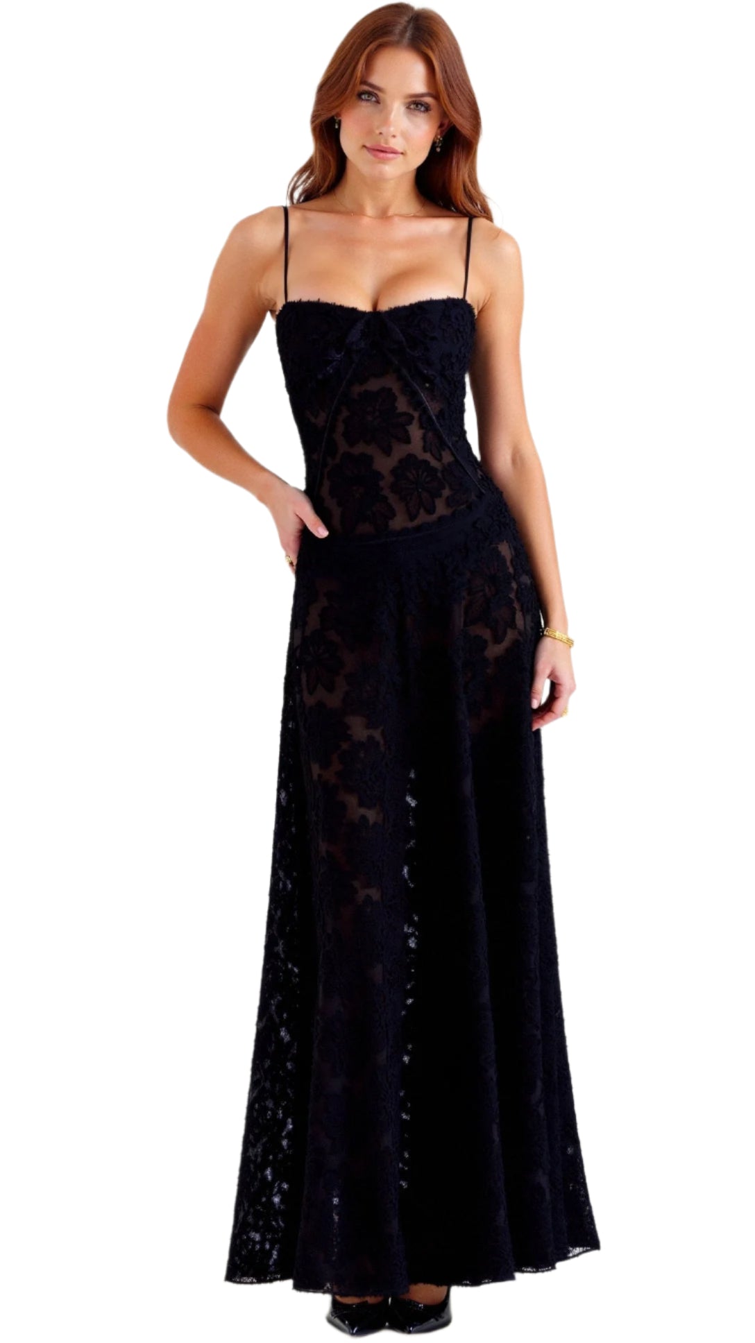 Denise – Floral Sheer Maxi Dress