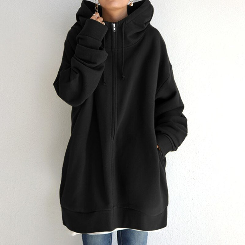 Mitsuko - Oversized Hoodie with Zipper and Pockets