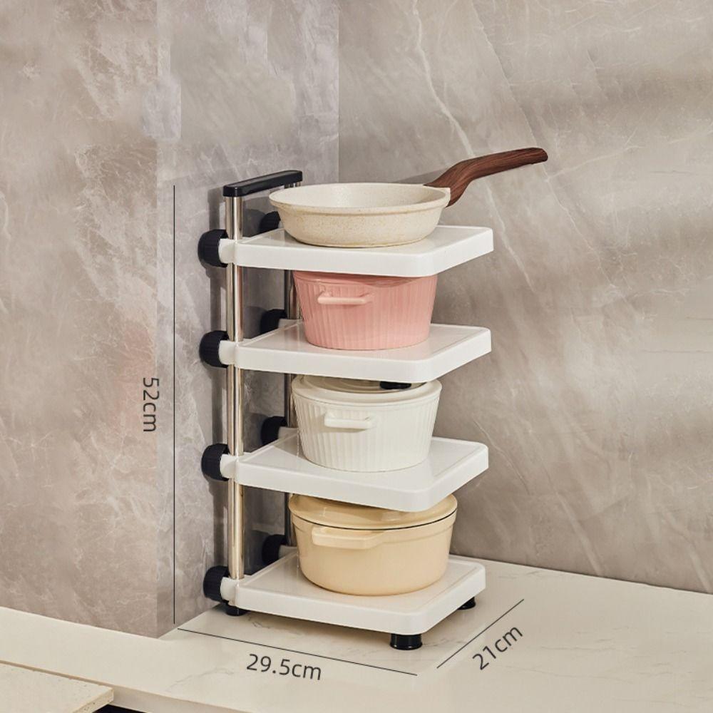 Clutter Free – 3-Tier Adjustable Storage Rack for an Organized Life