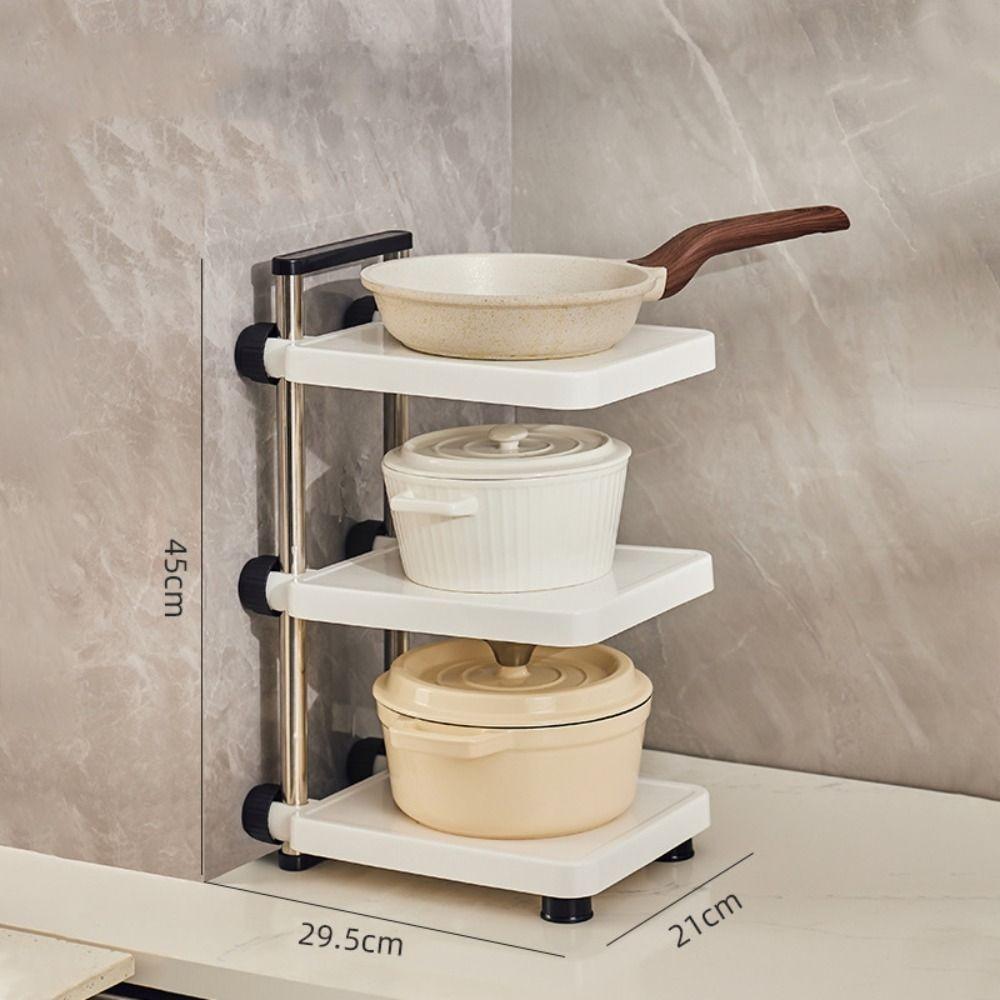 Clutter Free – 3-Tier Adjustable Storage Rack for an Organized Life