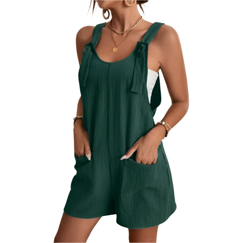 Camila - Casual Short Romper with Suspenders