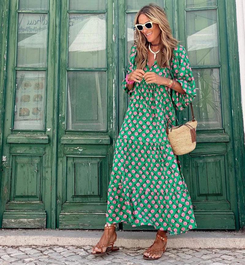 Elizabeth - Oversized Print Baby Sleeve Dress