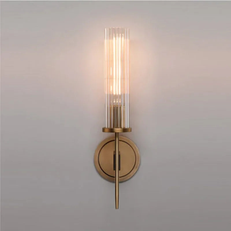 Bronzia – a modern wall lamp with ribbed glass and a warm copper finish