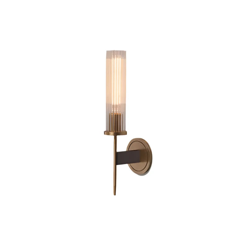 Bronzia – a modern wall lamp with ribbed glass and a warm copper finish