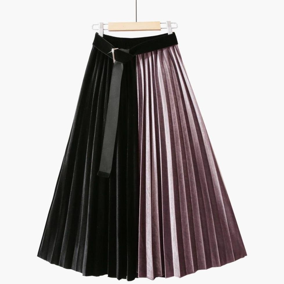 Bodil - Two-tone pleated skirt