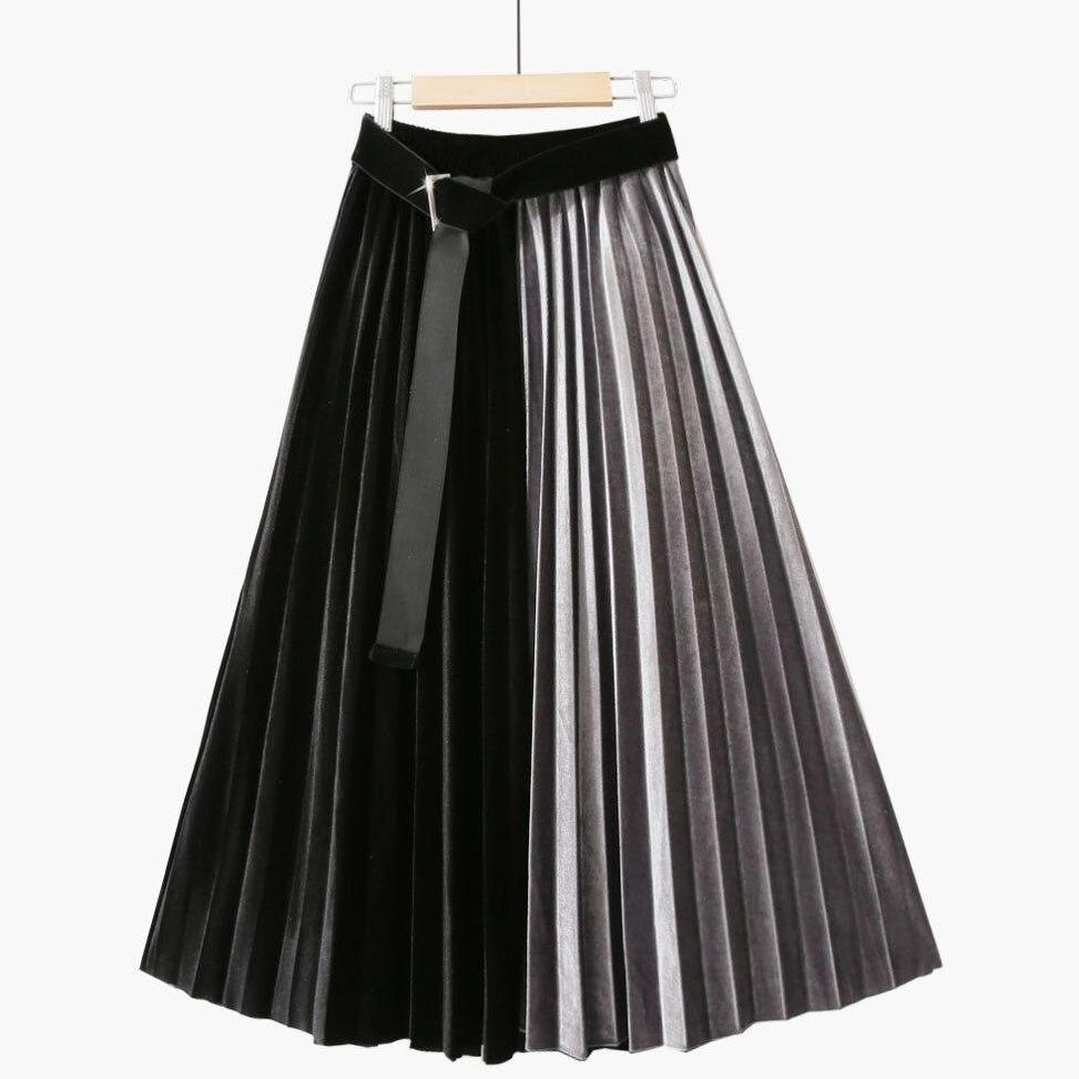 Bodil - Two-tone pleated skirt