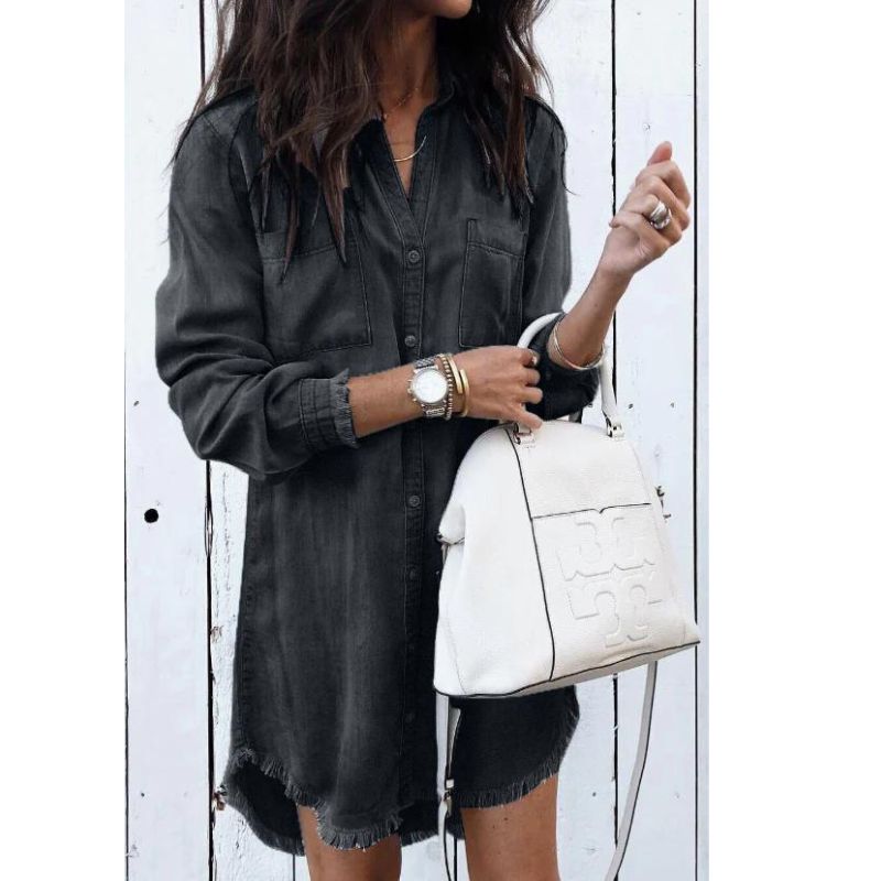 Ingrid - On-trend loose-fit denim shirt dress