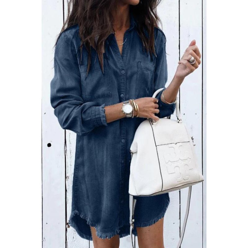 Ingrid - On-trend loose-fit denim shirt dress