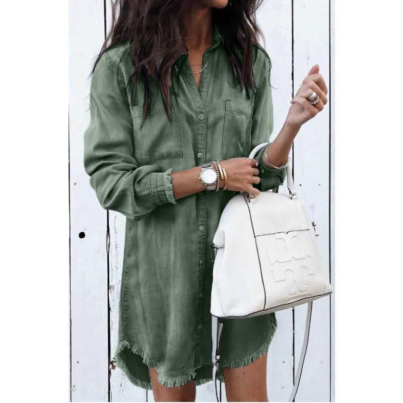 Ingrid - On-trend loose-fit denim shirt dress