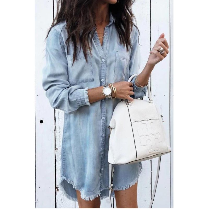 Ingrid - On-trend loose-fit denim shirt dress