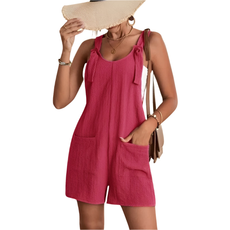 Camila - Casual Short Romper with Suspenders