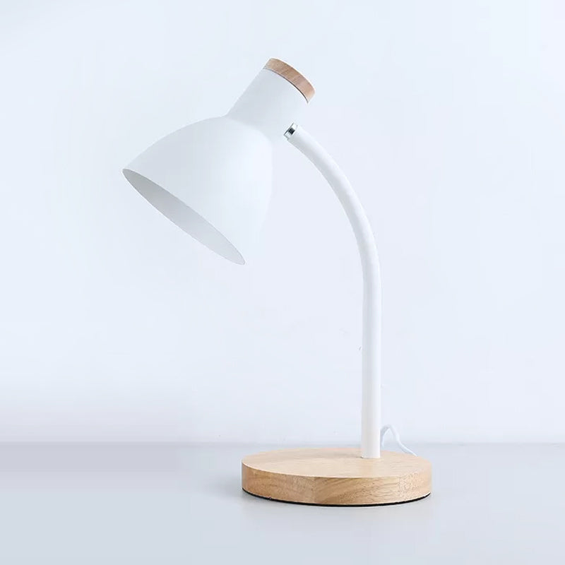 ルマベンドフレキシブルなネックと木製のベースを備えたスリムな LED テーブルランプ