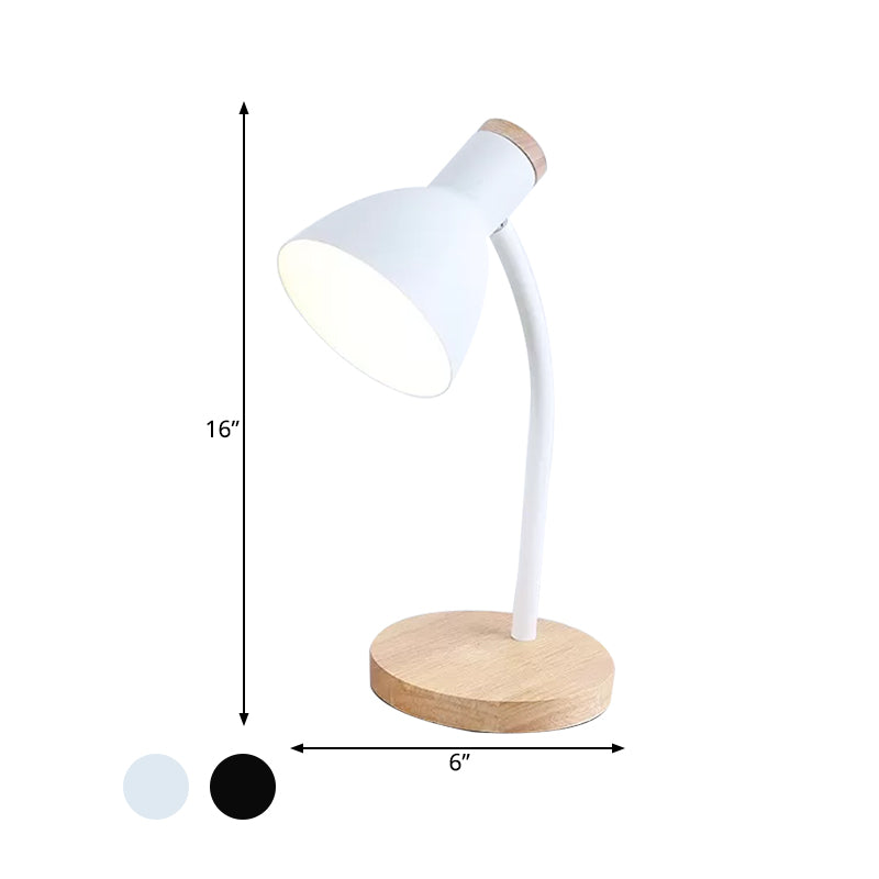 ルマベンドフレキシブルなネックと木製のベースを備えたスリムな LED テーブルランプ