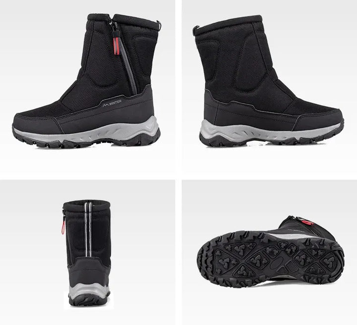 Utah Snow Boots with Side Zippers and Non-Slip Fleece Lining