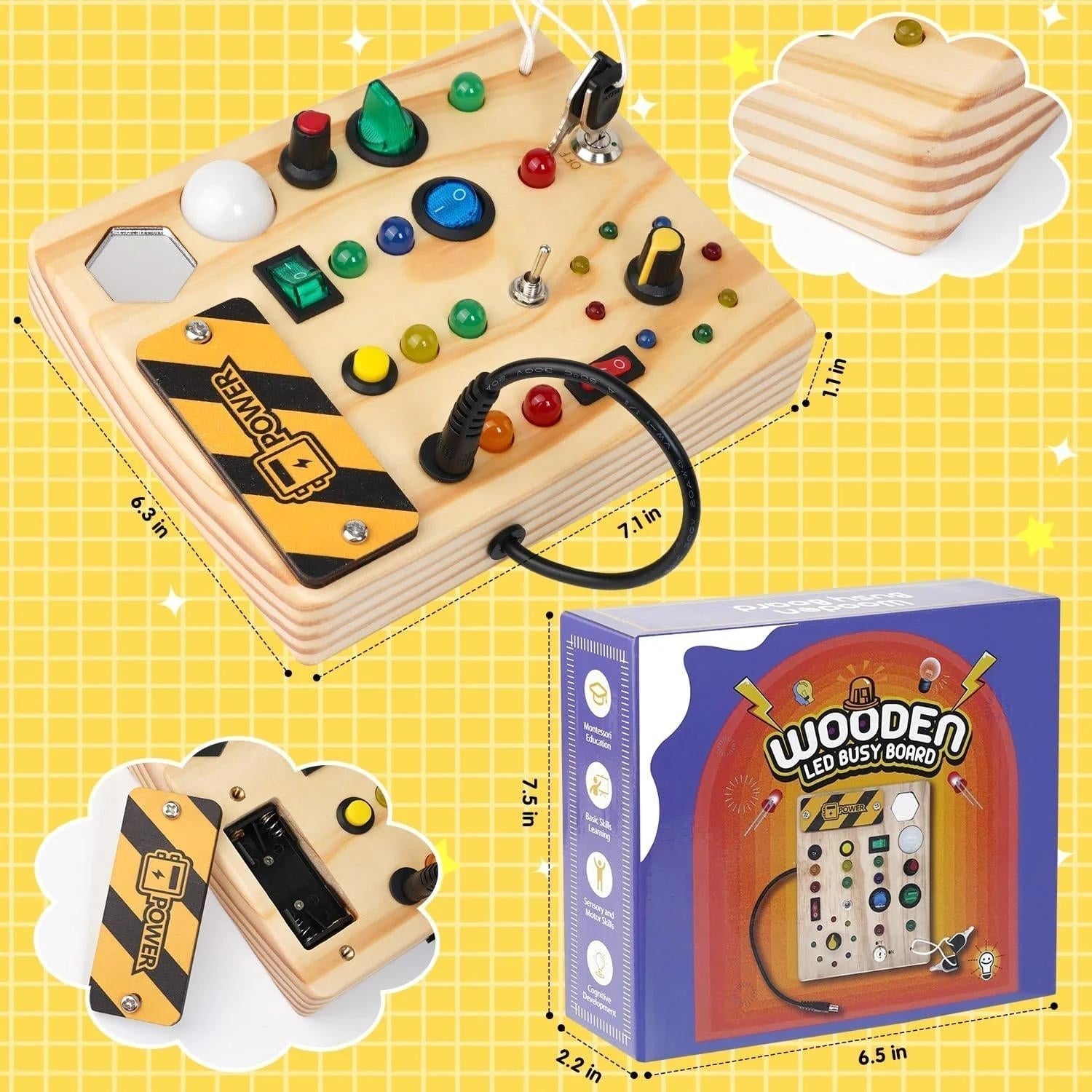スパーククエスト - 27 LEDライト付きモンテッソーリ幼児ボード