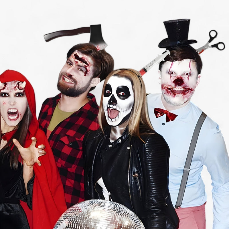 ゴシックグローハロウィンヘッドバンド – ダークゴシックスタイルで不気味なパーティーを演出