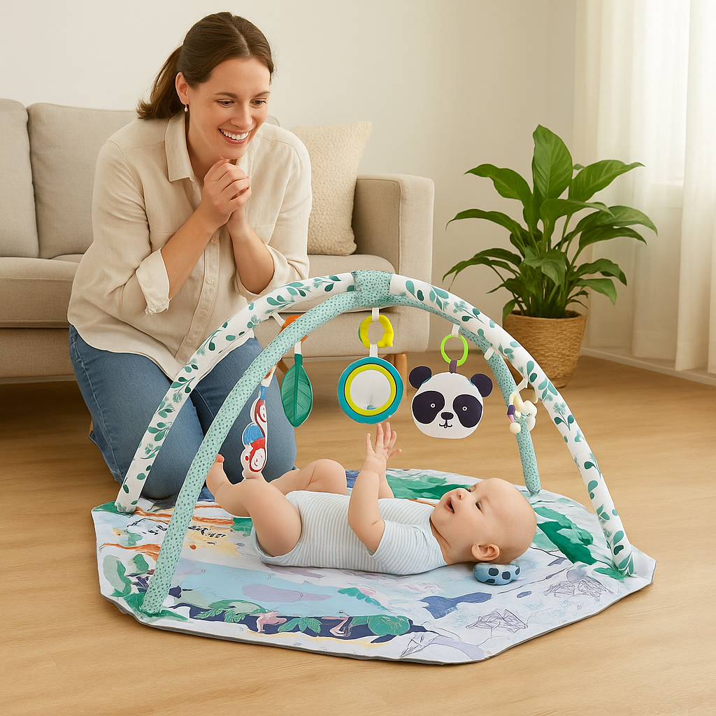 8-in-1 洗えるアクティビティマット、ボールケージ、赤ちゃん用おもちゃ付き
