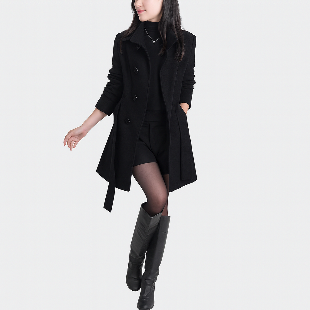 アグネス - ベルト付きのエレガントなロングコート