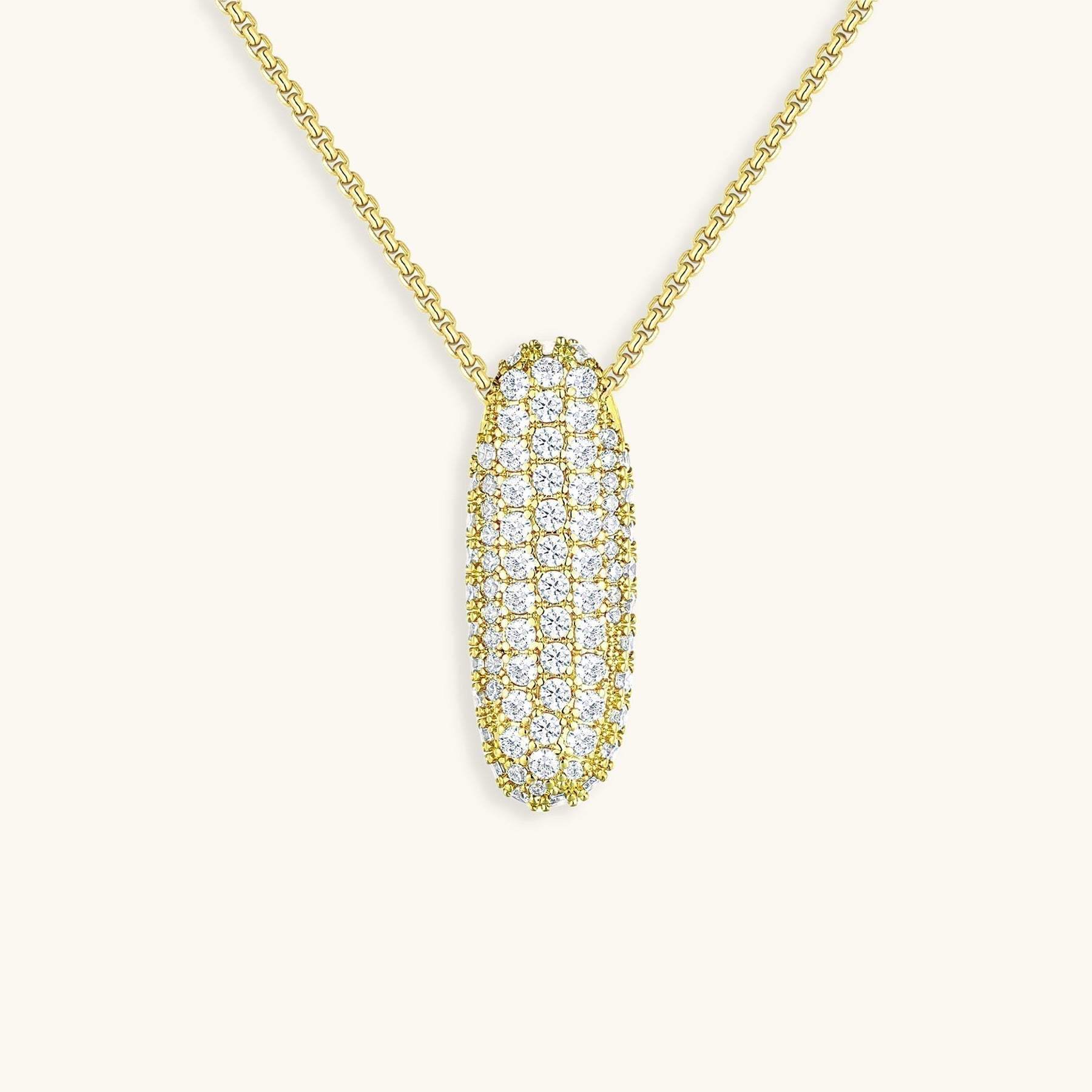 ダイヤモンド模様のルナバブルイニシャルネックレス - 母の日のパーソナライズギフト