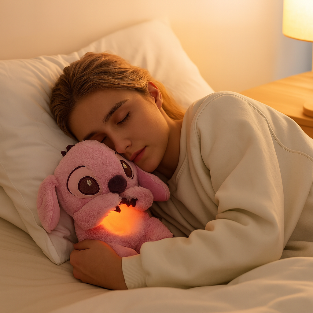 呼吸するぬいぐるみの睡眠コンパニオン - 心地よい音、夜間照明、ストレス解消 | 子供にも大人にも最適