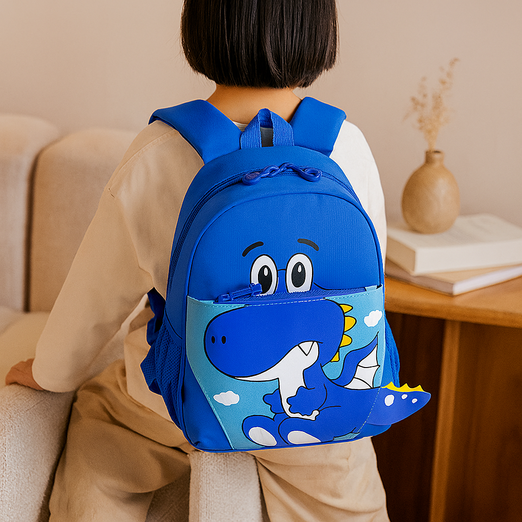 かわいい漫画の恐竜バックパック - 軽量で通気性のある子供用スクールバッグ