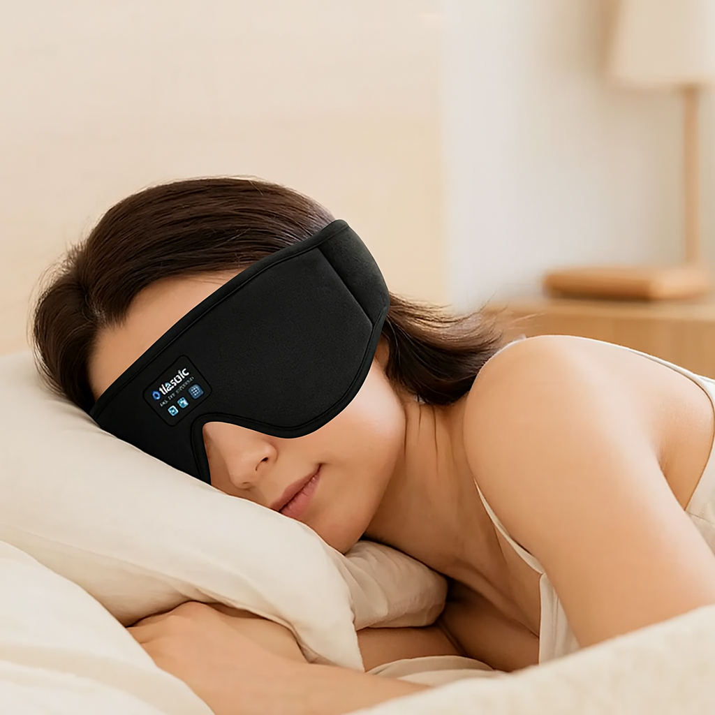 ワイヤレス睡眠ヘッドホンマスク - BT 5.0と超薄型、洗えるスピーカー搭載の3Dアイマスク