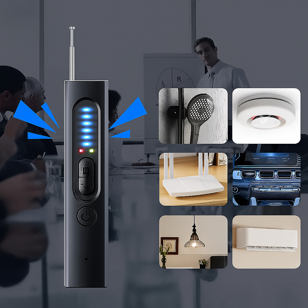 3-in-1 スパイカメラ探知機 – 感度調整可能、LEDライト＆振動アラーム