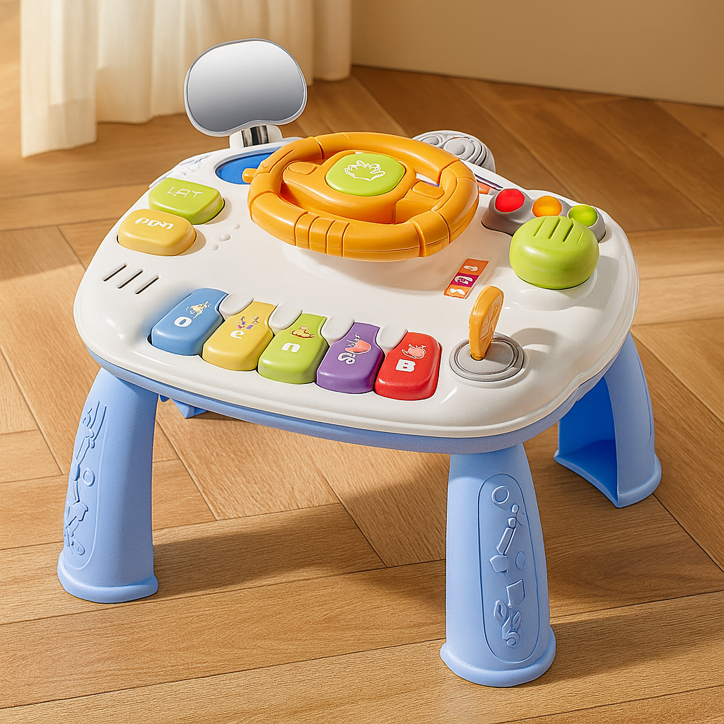 ステアリング機能付きインタラクティブ音楽玩具 - 光と音を備えた幼児学習テーブル