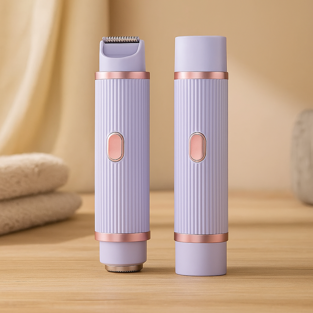 女性用2in1電気シェーバー - ビキニライン、眉毛、脇毛トリマー、ウェット＆ドライ使用可