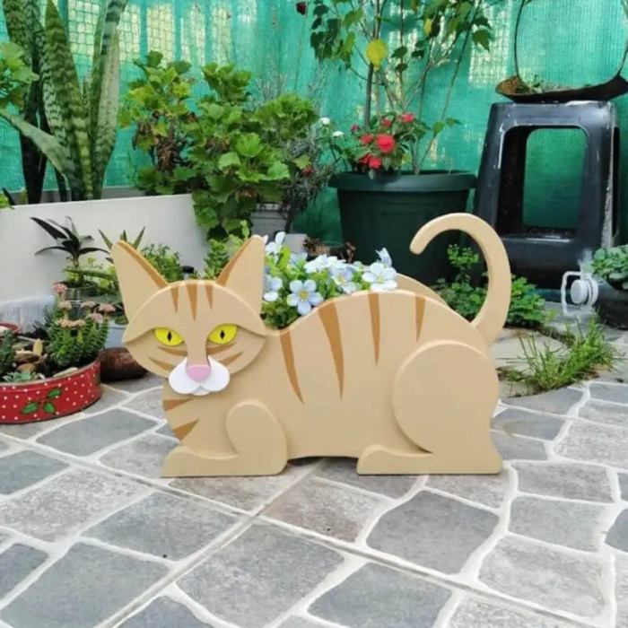 完璧なプランター - 猫の形をした鉢植えをDIY