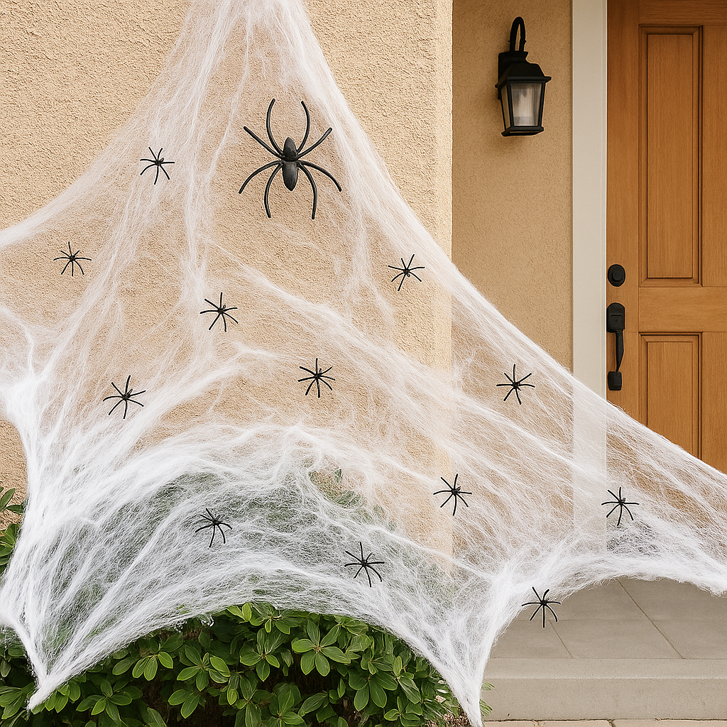 ホラースパイダーウェブセット – 不気味な人工クモの巣200個入り