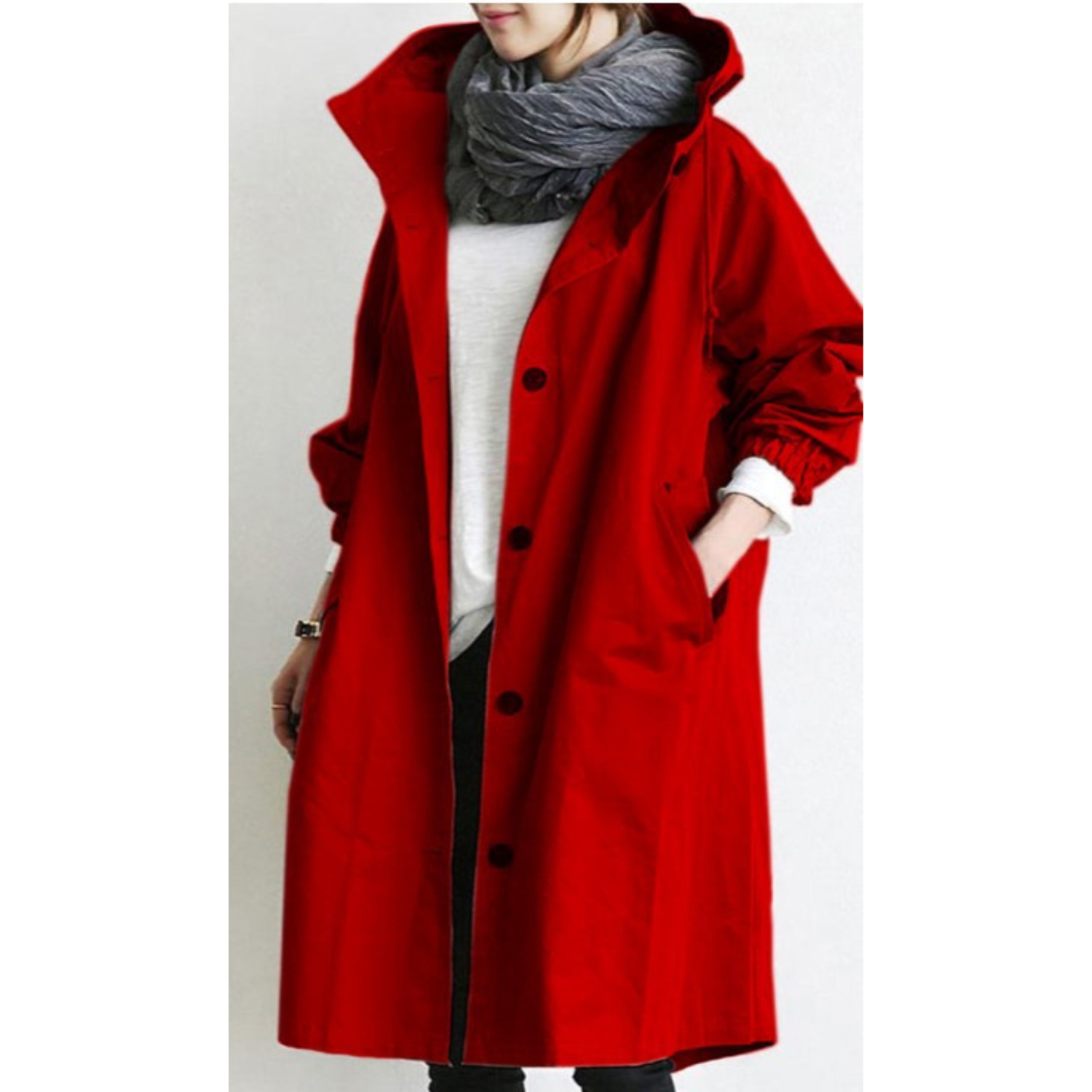 Celine | Long Hooded Trench Coat – Stylish and Functional
