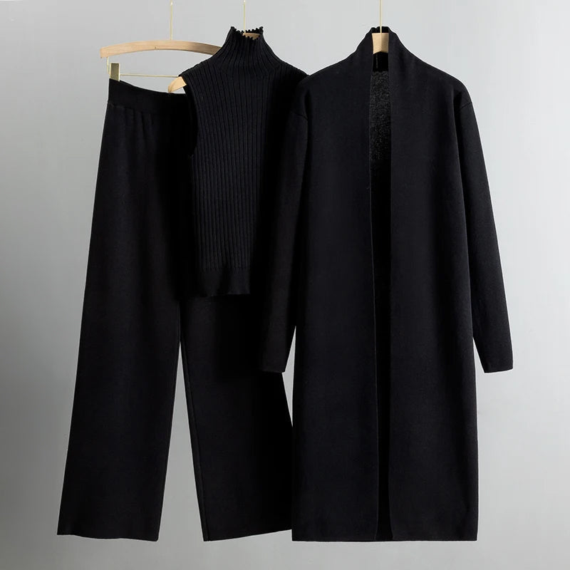 さやか - ノースリーブ、ロングコートとワイドパンツのセット