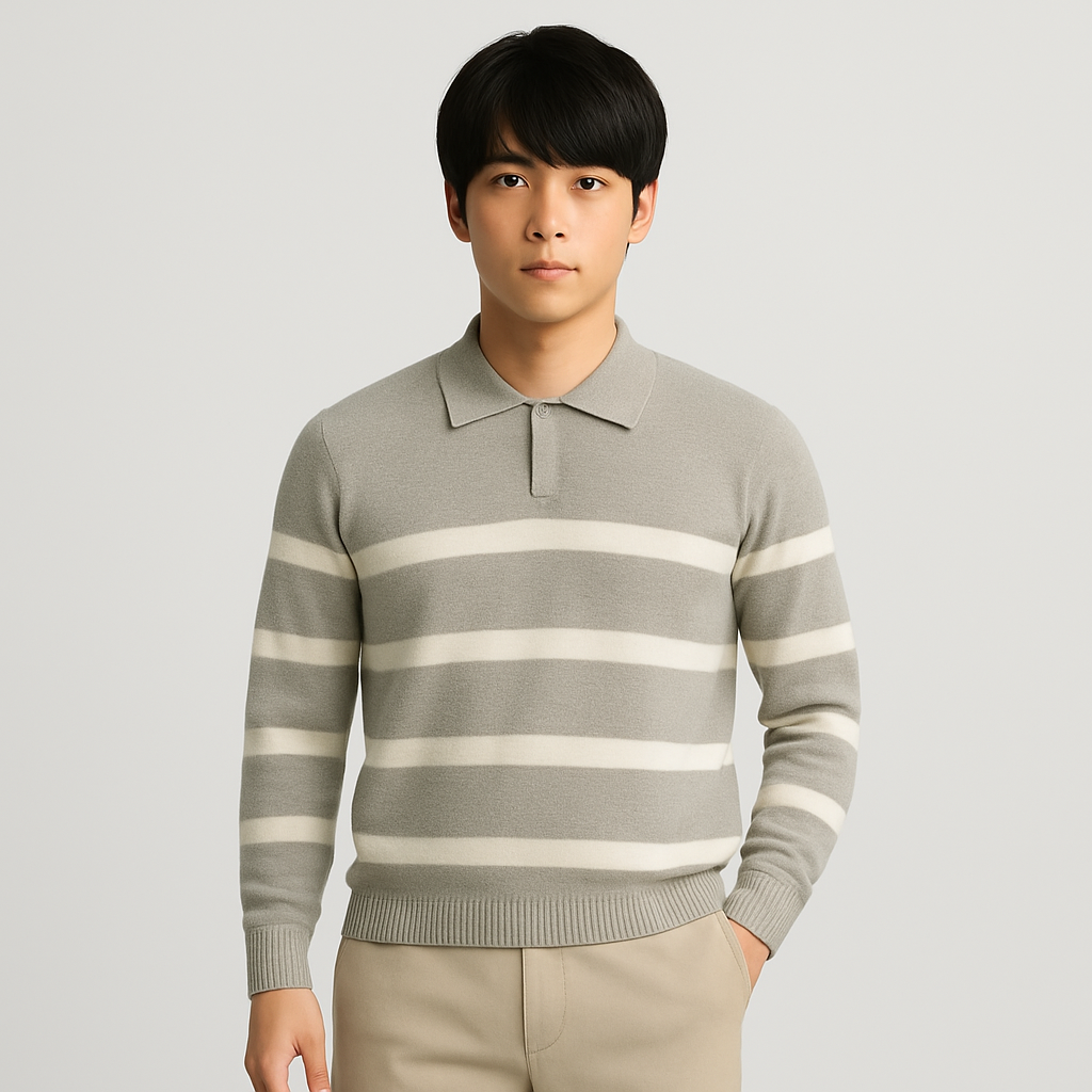 Leon | Striped Zip-Up Sweater